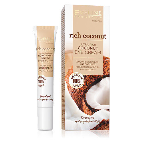 Крем для кожи вокруг глаз EVELINE RICH COCONUT питательный 20 мл — фото 1