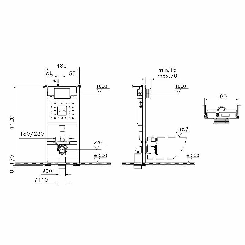 Инсталляция для унитаза Vitra V-Fix Cor 732-5800-01