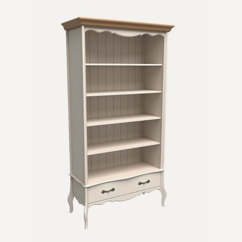 Изображение товара Стеллаж широкий "Лебо" с полками, бежевый/антик, Дом Мебели из Сосны