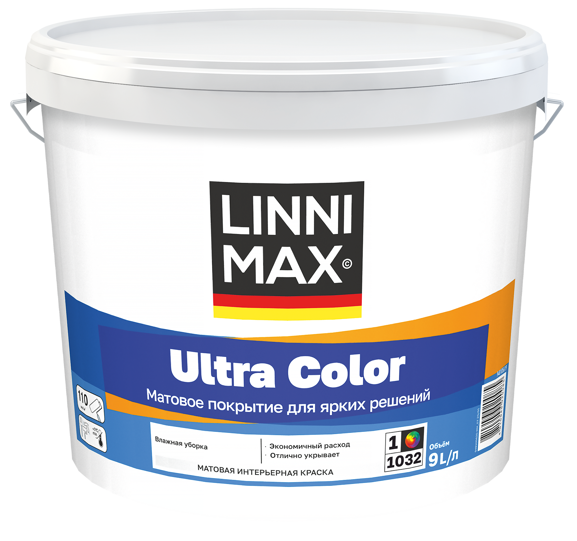 Краска LINNIMAX ULTRA COLOR для стен потолков и рельефных обоев матовая бесцветная база 3 846л