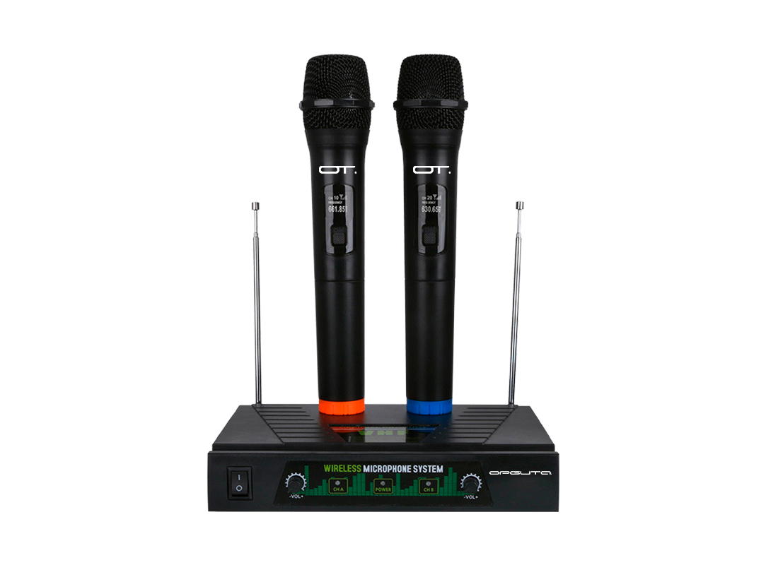 Набор радиомикрофонов беспроводных Орбита OT-ERM12 с базой VHF 2 штуки дистанция 30 м