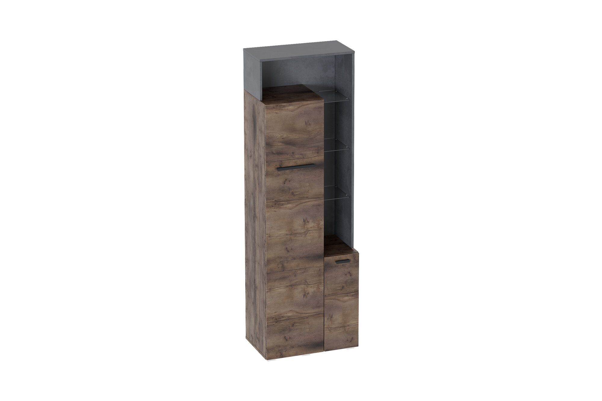Шкаф распашной с полками Нонтон Глазго, металл бруклин / таксония, 65x38x200 см
