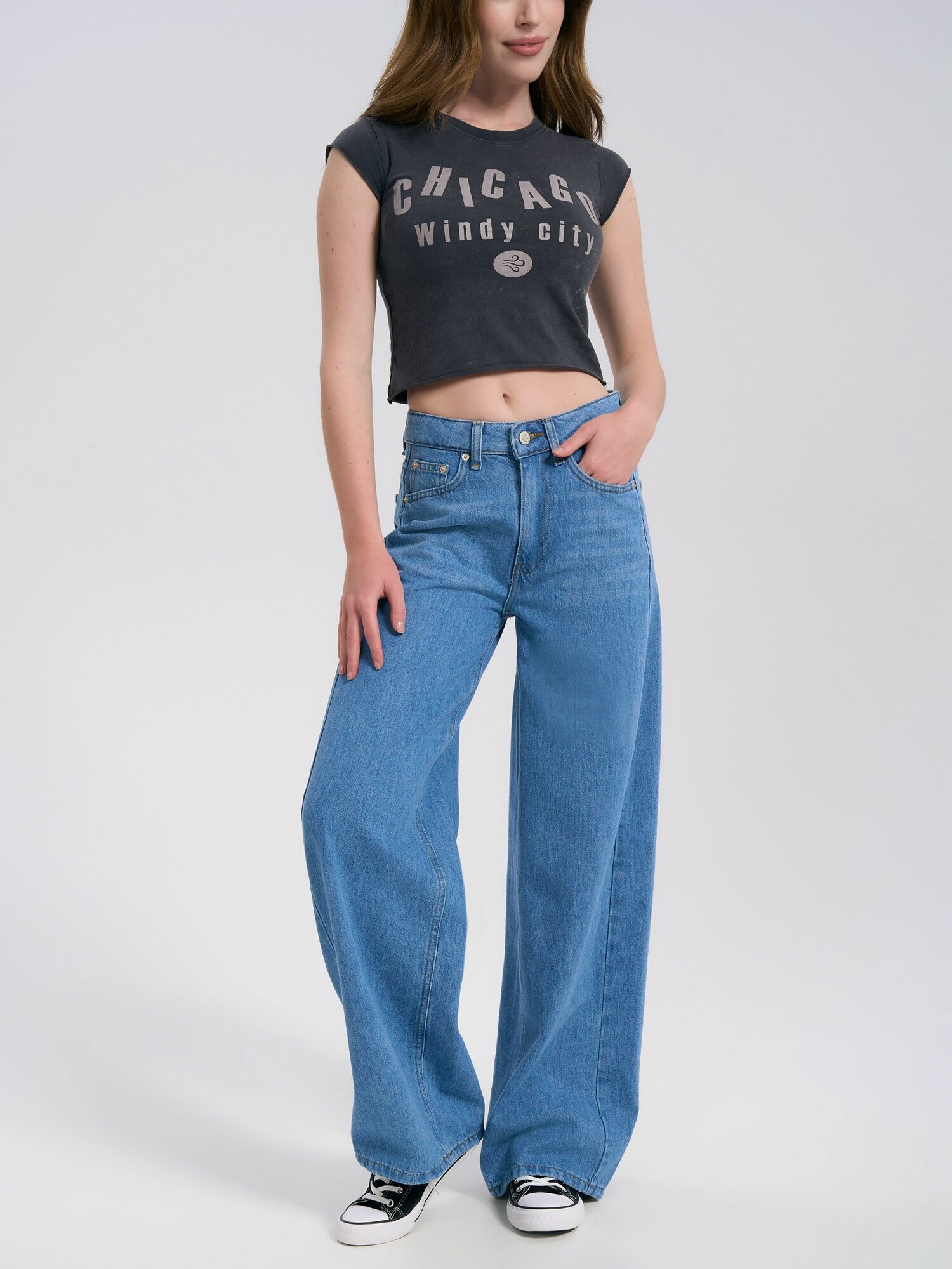 Брюки ТВОЕ Весна-лето 2024, размер S, голубой