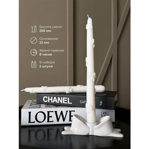 Набор интерьерных свечей с бантиками, 2 шт