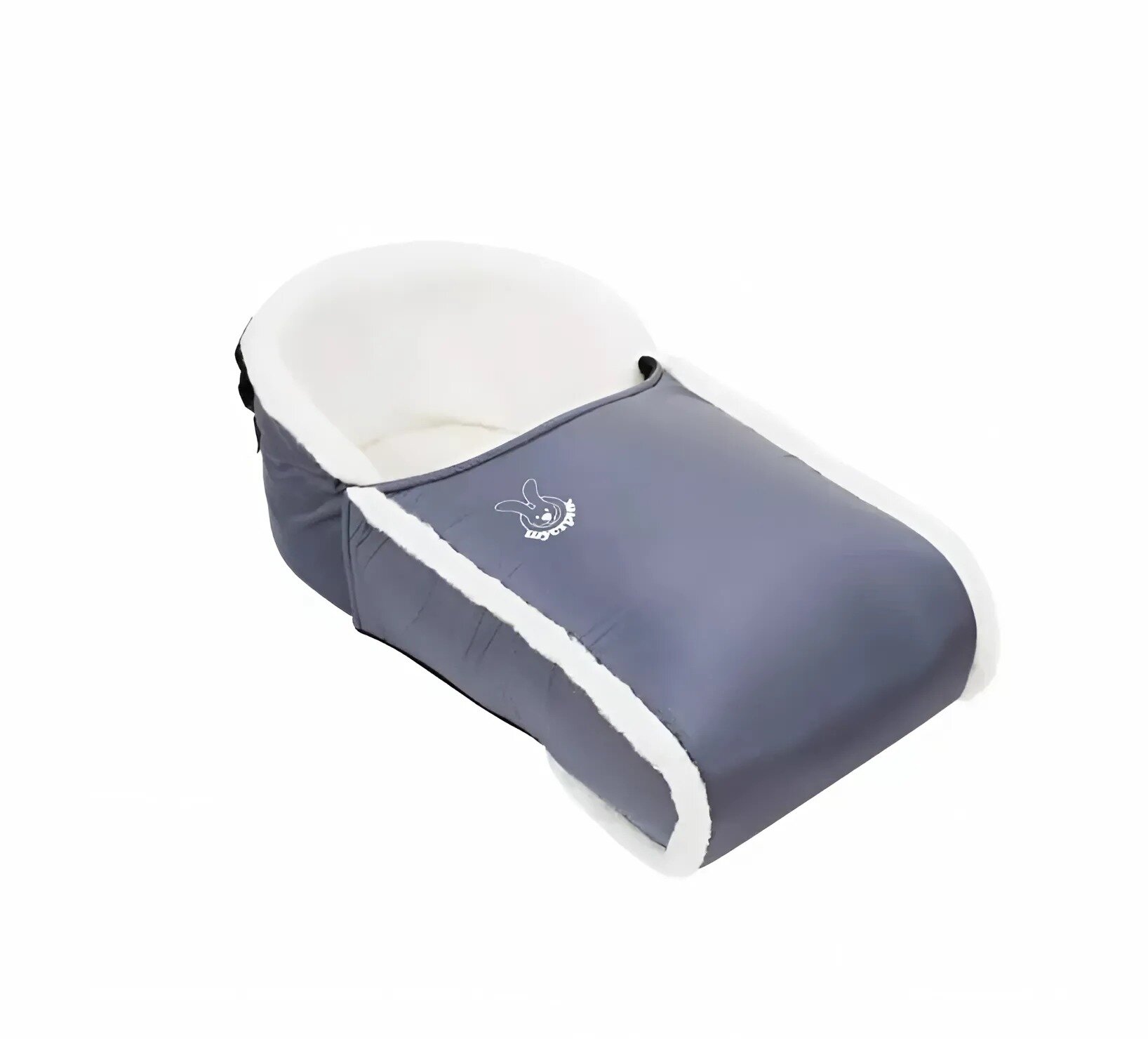 Утеплитель для санок универсальный Барс меховой с конвертом для ног на молнии серый