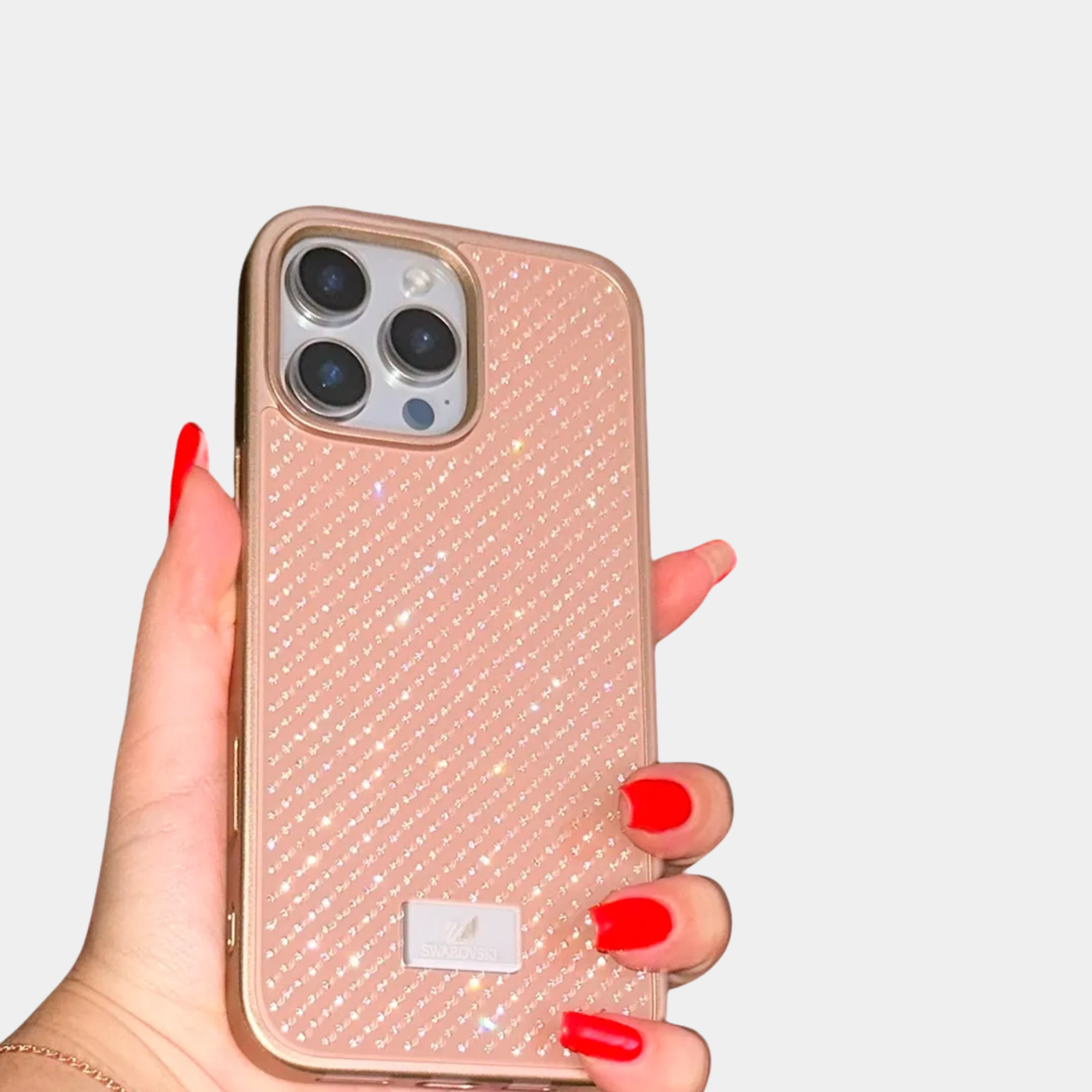 Чехол iPhone 16 Pro, Swarovski чехол с кристаллами, женский чехол, блестящий , защитный премиум чехол, роскошный чехол,