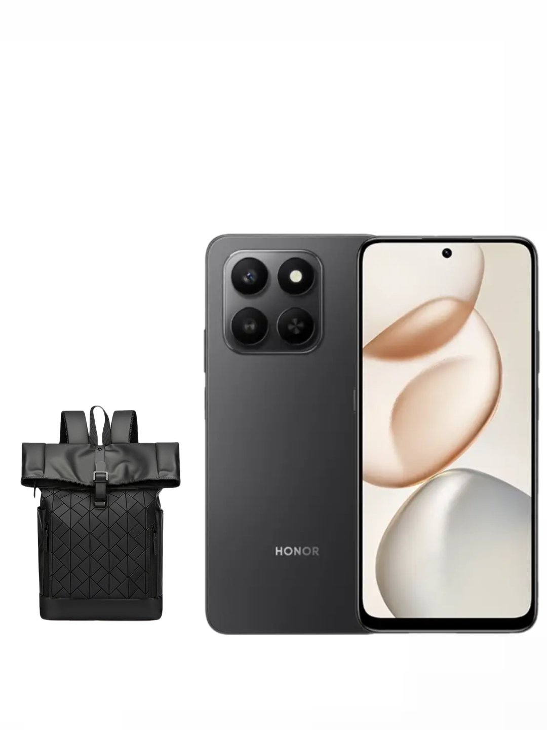 Смартфон Honor X7d 4G, камера 108 МП, 6/128GB, 6,77", Velvet Black + рюкзак в подарок