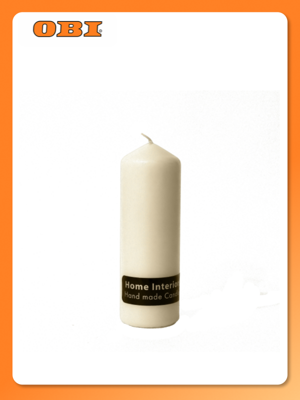 Свеча Home Interiors  цилиндрическая  парафиновая  без аромата  бежевая  6x12 см