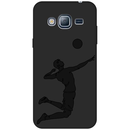 Матовый чехол Volleyball для Samsung Galaxy J3 (2016) / Самсунг Джей 3 2016 с эффектом блика черный пластиковый чехол криминальное чтиво 2 на samsung galaxy j3 2016 самсунг галакси джей 3 2016