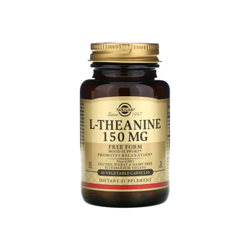 Solgar L-Theanine (L-теанин в свободной форме) 150 мг 60 капсул.