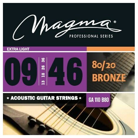 Струны для акустической гитары Magma Strings GA110B80
