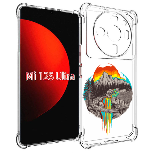 Чехол MyPads Радужный водопад для Xiaomi 12S Ultra задняя-панель-накладка-бампер