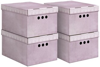 Короб картонный, малый, 25*33*18.5 см, 2 цвета, набор 4 шт LAVANDE