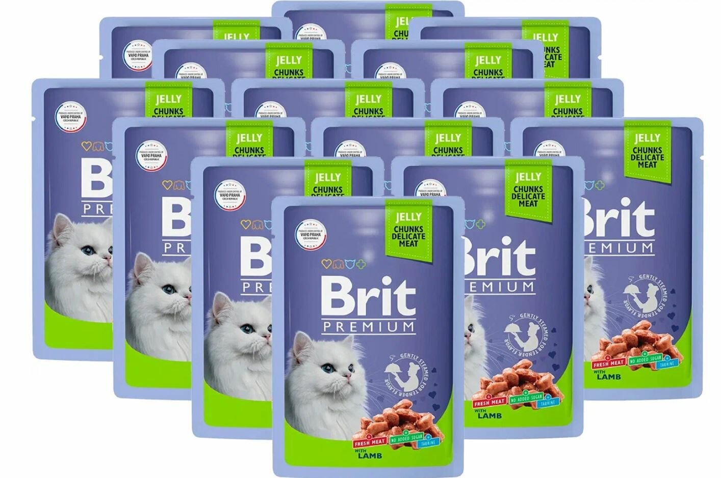 Корм Brit Premium Lamb (в желе) для кошек, с ягненком, 85 г x 14 шт - фотография № 5