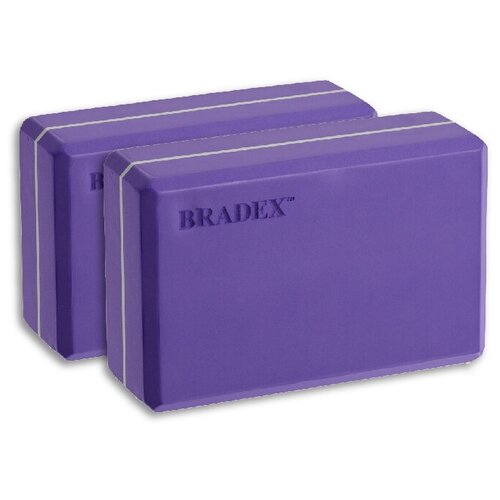 Блок для йоги BRADEX SF 0614, фиолетовый, 2 шт