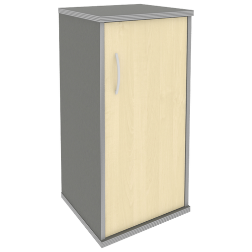 Шкаф для документов низкий узкий правый (1 низкая дверь ЛДСП) RIVA А.СУ-3.1Пр Клен/Металлик 404х365х828