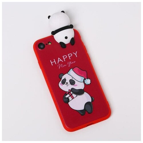 фото Чехол для телефона iphone 7.8 "радостный панда", с персонажем, 6.8 x 14.0 см yandex market