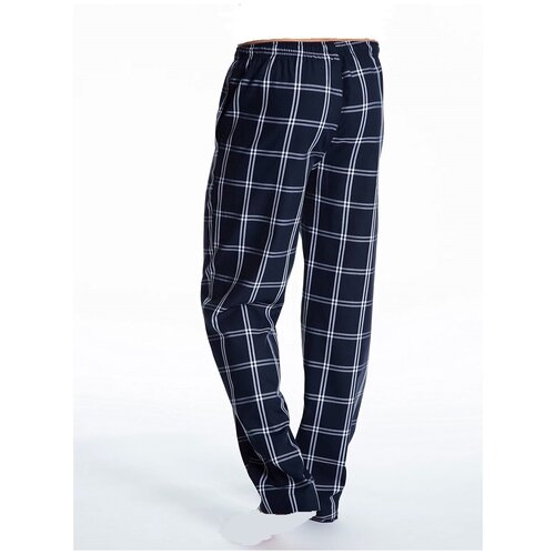 фото Брюки мужские домашние в клетку с карманами размер 52 karim