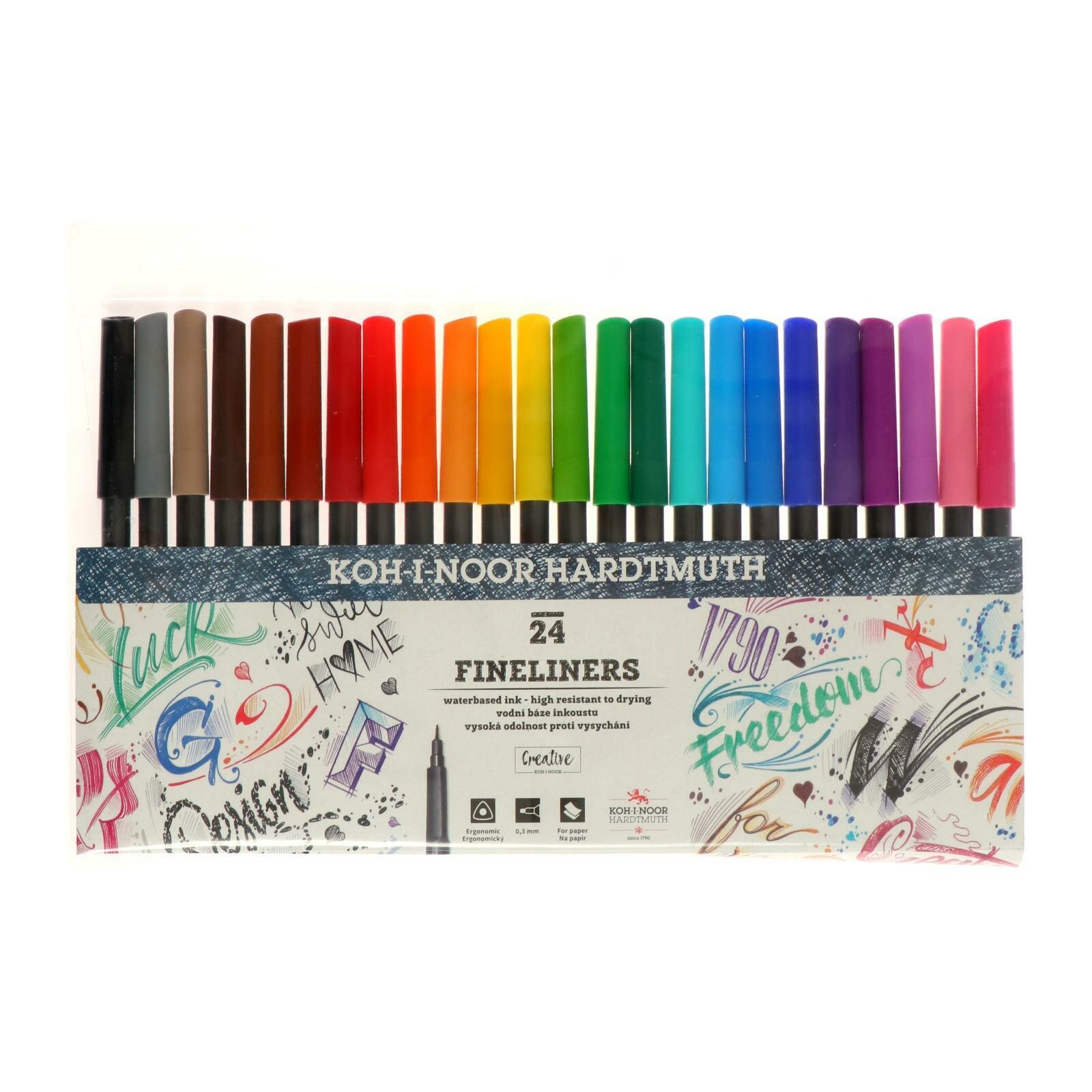 Набор ручек капиллярных 24 цвета, 0,3 мм FINELINERS 7021, пластмассовая упаковка