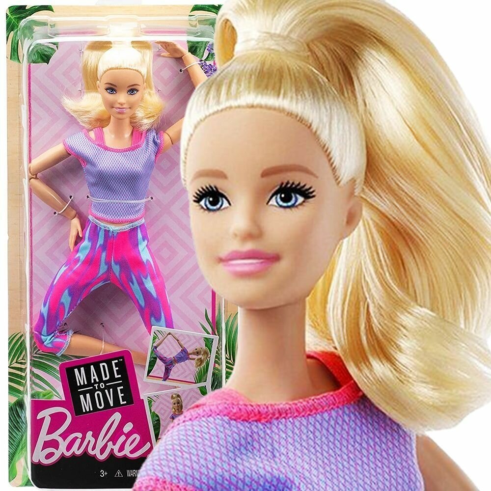 Кукла Барби Безграничные движения - Блондинка (Barbie Made to Move Doll Pink Dye Pants 2021)