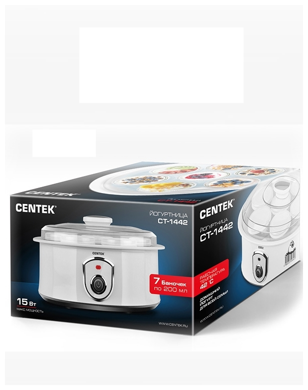 Йогуртница Centek CT-1442 <7 стекл. баночек> 1баночка = 200мл, прозрачная крышка, LED - фотография № 17