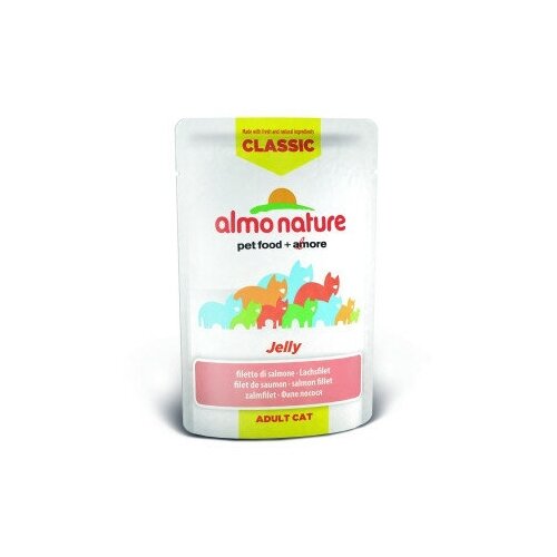 Almo Nature Classic Adult Cat Nature Jelly Salmon паучи с лососем в желе для взрослых кошек - 55 г