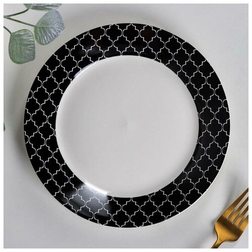 Тарелка десертная «Марокко», 20,5×2 см, цвет чёрный. В наборе 1шт.