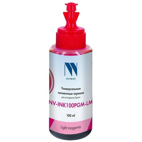 Чернила NV Print INK100PGM Light Magenta (NV-INK100PGM-LM) чернила ocp cp 115 голубые пигментные для epson durabrite принтеров 100мл