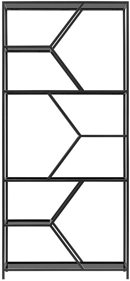 Стеллаж MALTA MINI, черный, тонированное стекло, 1750x800x300 - фотография № 7