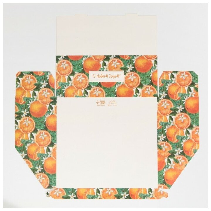 Коробка для кондитерских изделий с PVC-крышкой «Апельсины», 25 х 22,5 х 10 см - фотография № 7