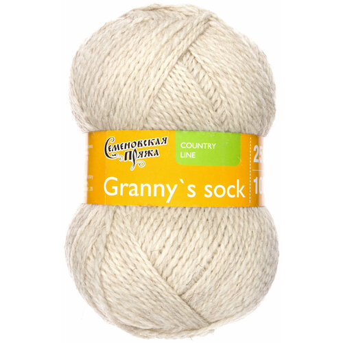 Пряжа Семеновская Granny`s sock W (Бабушкин носок ЧШ) самородок (526), 100%шерсть, 250м, 100г, 1шт