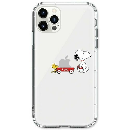 Чехол силиконовый Snoopy с тачкой iPhone 14 Pro