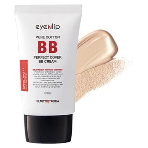 Eyenlip BB крем Pure cotton perfect cover, SPF 50, 30 мл/30 г, оттенок: 21 light beige, 1 шт.