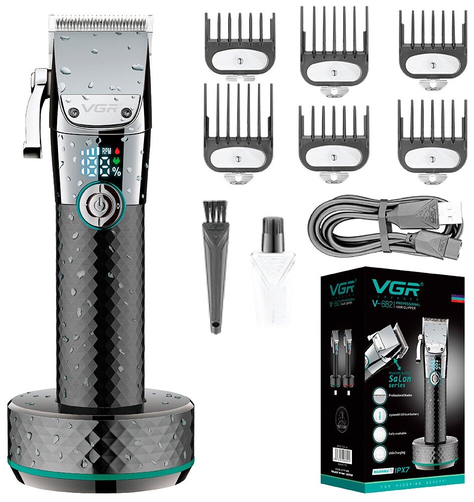 Машинка для стрижки волос бороды и усов с аккумулятором высокой емкости Professional Hair Trimmer VGR-682