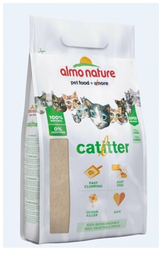 Almo Nature Cat Litter Натуральный биоразлагаемый комкующийся наполнитель для кошек