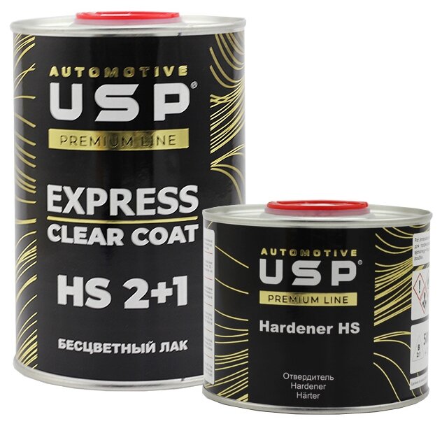 Комплект (лак отвердитель для лака) USP AUTOMOTIVE Premium Express HS 2+1 Clear coat