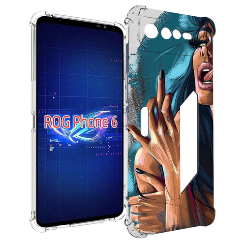 Чехол MyPads Девушка-нарисованная-дерзкая женский для Asus ROG Phone 6 задняя-панель-накладка-бампер