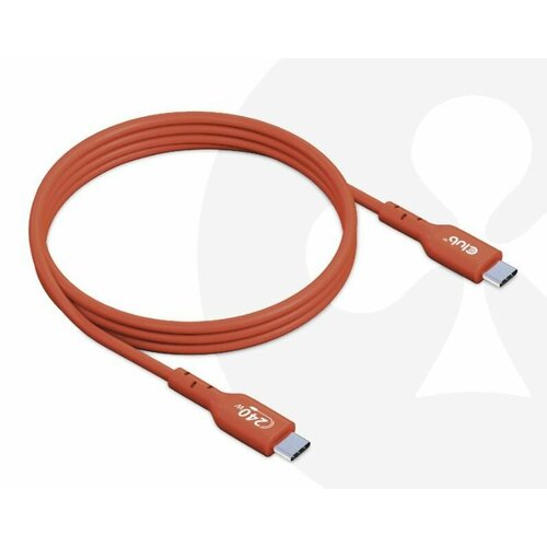 Кабель CLUB 3D CAC-1511 USB-C / USB-C (M/M), двунаправленный, USB2 Type-C, PD, 1 метр, для ПК, смартфона, цвет красный (CAC-1511) кабель club 3d cac 1531 удлинительный usb c usb c m f usb gen1 type c 60 вт для планшета ноутбука смартфона 1 метр цвет черный cac 1531