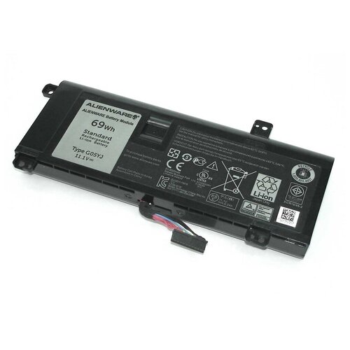 аккумулятор g05yj для ноутбука dell alienware 14 11 1v 69wh 6200mah черный Аккумуляторная батарея для ноутбука Dell Alienware 14 11.1V 69Wh G05YJ