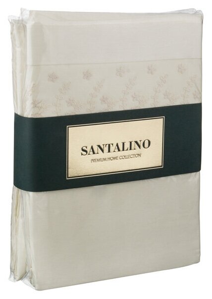 Комплект постельного белья идиллия SANTALINO евро, шампань, кружево, простыня 250*220 см (984-603)