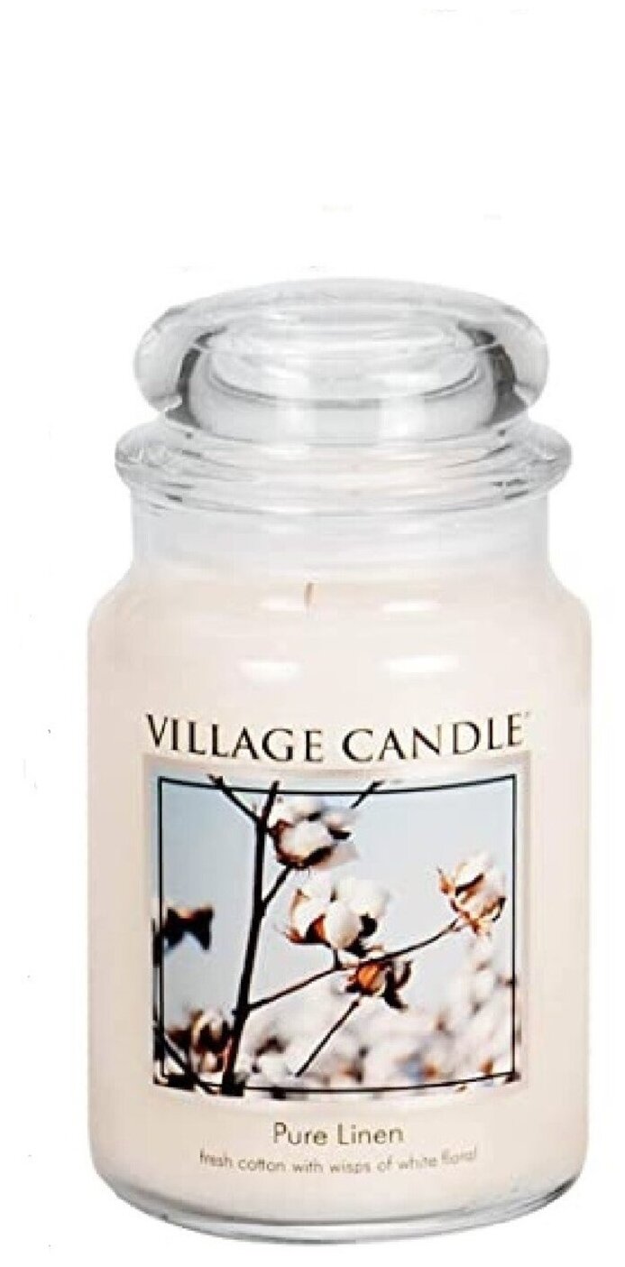 Ароматическая свеча Village Candle "Хлопок и Лен", большая