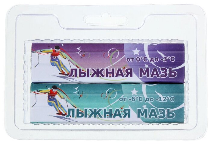 Мазь лыжная, комплект из 2 брусков, Ф-З, (от 0 до -12°C), 80 г