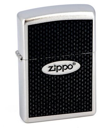 Зажигалка Zippo №205 Zippo Oval с покрытием Satin Chrome™, латунь/сталь, серебристая, матовая - фотография № 4