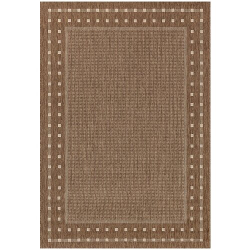 Ковер на пол, циновка 1,2 на 1,7 м в гостиную, на кухню, безворсовая, коричневая Easy BE016-B37