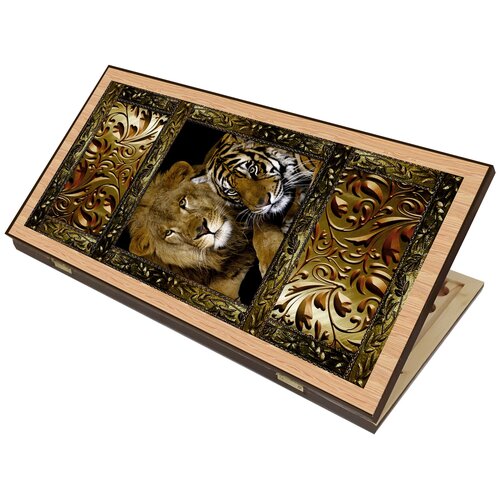 Шахматы + Нарды + Шашки 3 в 1 Сирия Львы средние (Россия, дерево, 50 см), Partida