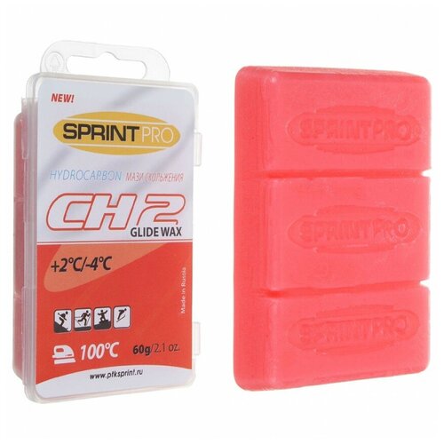 SPRINT PRO Парафины (смазка скольжения) SPRINT PRO (+2 -4°C) СН2 60 г Красный