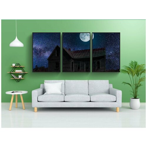 фото Набор модулных постеров для интерьера "заброшенный, преследуемый, призрак" 60x90 см. в тубусе, без рамки lotsprints