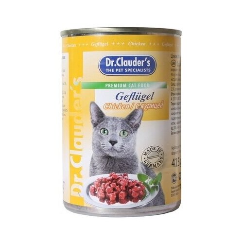 Dr.Clauders Консервы для кошек с курицей 0,415 кг 21630 (26 шт)