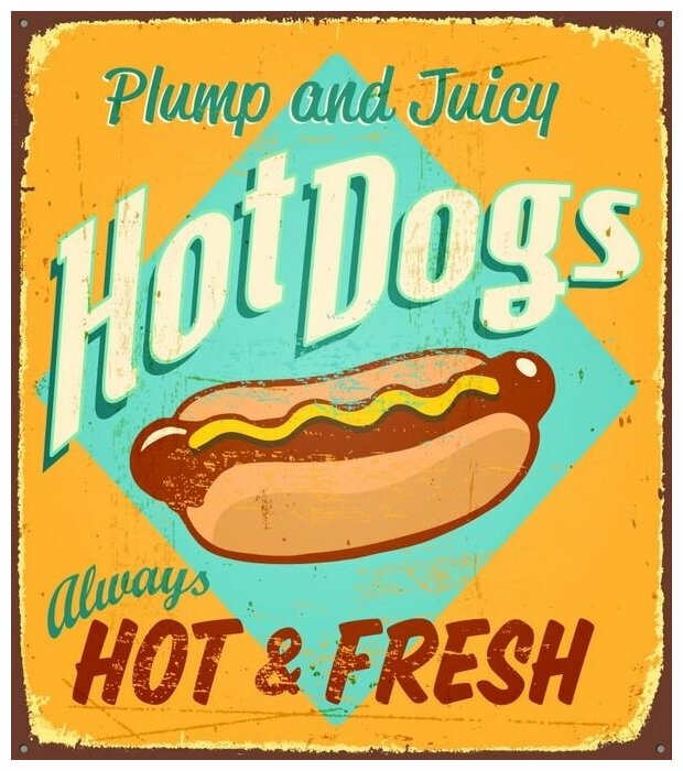 Постер на холсте Реклама хот догов (Advertising hot dogs) 30см. x 34см.