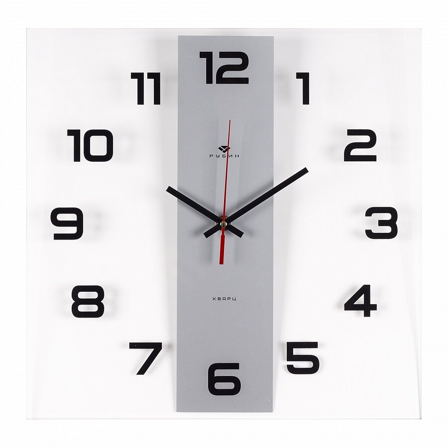 Часы настенные Рубин "Полоса", открытая стрелка, прозрачные, 35х35см (3537-003)